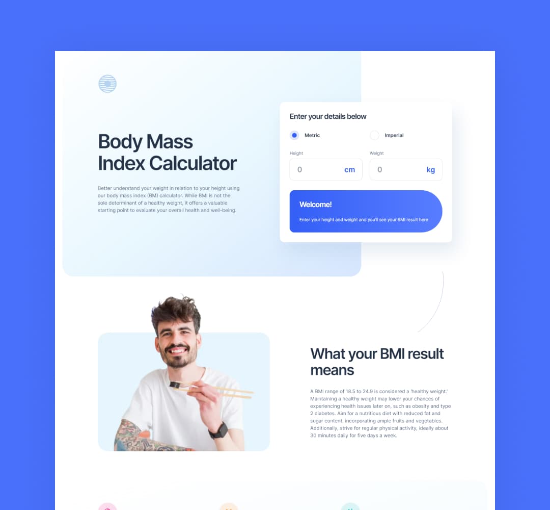 Thumbnail of the project Body Mass Index Calculator Website